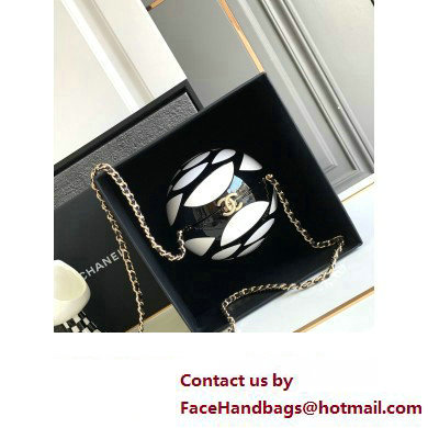 chanel Plexi  &  Gold-Tone Metal Black  &  White Sphere Minaudiere AS4505 2023